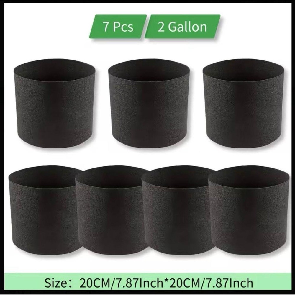 NEW IN BAG Two Gallon Grow Bags for Planting, etc Set of Seven